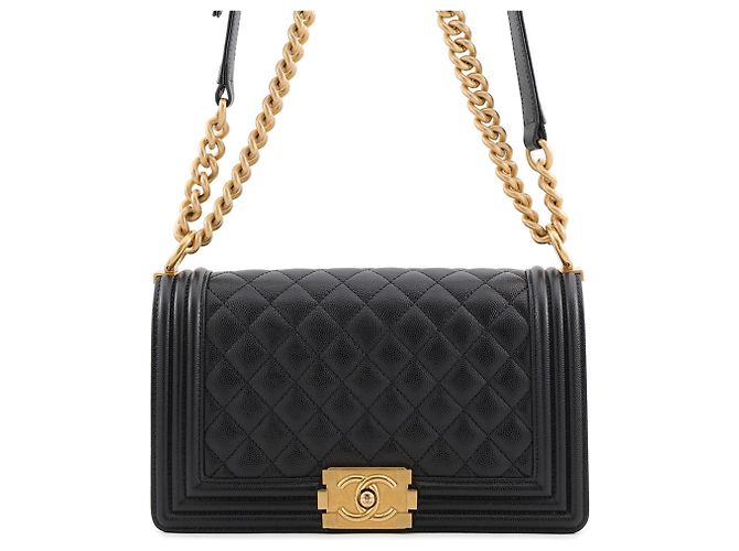 Le Boy Bolsa de Ombro Chanel Boy com Corrente Preto
