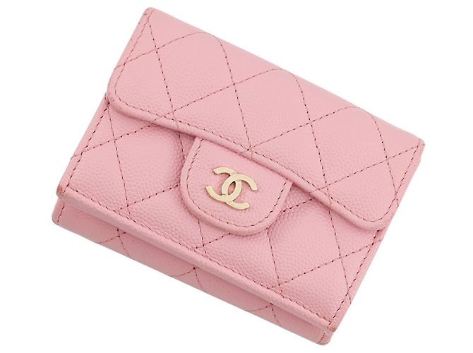 Cartera tri-fold Chanel rosa