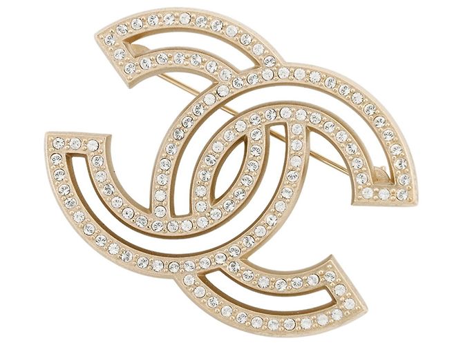 Chanel Brosche mit Strasssteinen