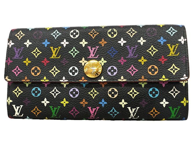 Louis Vuitton Monogram Multicolor Portefeuille Sarah Long Wallet Rosso