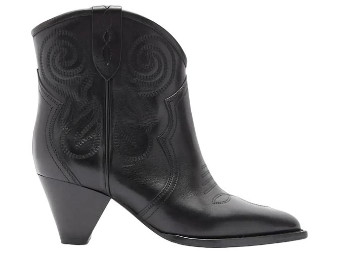 Botas Western Isabel Marant em couro preto