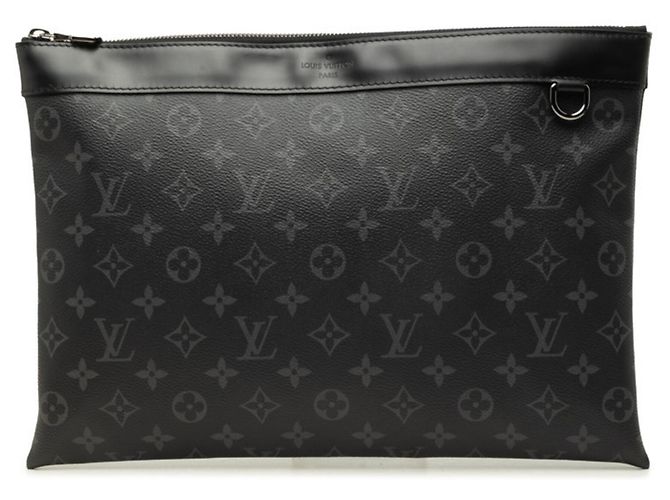 Louis Vuitton Monogram Eclipse Pochette Discovery Clutch Bag Nero