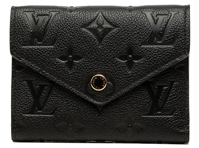 Louis Vuitton Monogram Empreinte Portefeuille Victorine Tri-fold Wallet Black