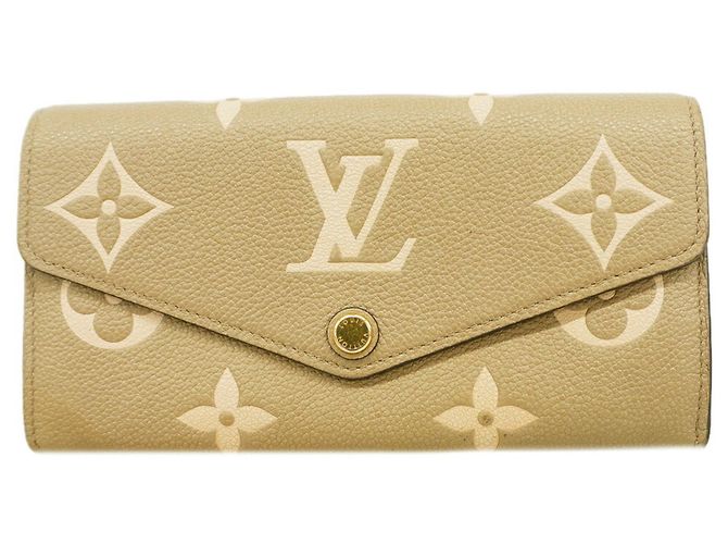 Portafoglio lungo Louis Vuitton Monogram Empreinte Bicolor Beige