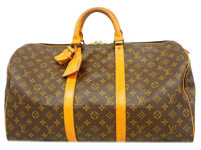 Louis Vuitton Boston Monogram Keepall 50 Castaño
