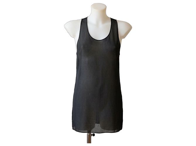Gucci Seidentop ärmellos schwarz