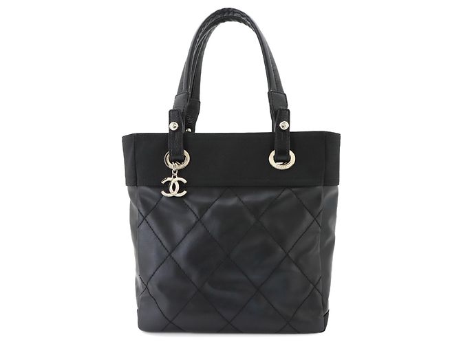 Classique Sac à main Chanel Paris Biarritz PM Tote Noir