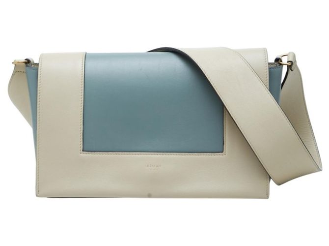 16 Céline Celine Frame Medium Schultertasche Blau Grau