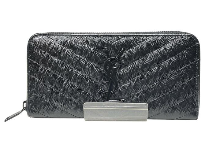 Autre Marque Saint Laurent Leather Long Wallet