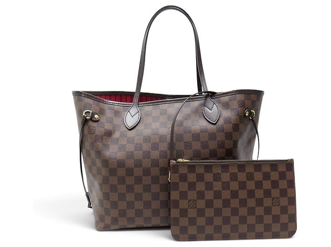 BOLSA DE MÃO LOUIS VUITTON NEVERFULL TOILE DAMIER EBENE CABAS N40599