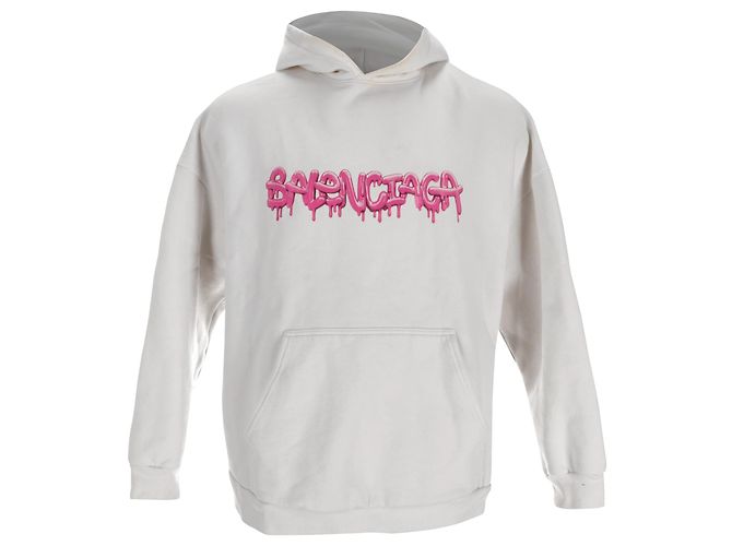 Everyday Sudadera con capucha Balenciaga con estampado Slime en algodón blanco