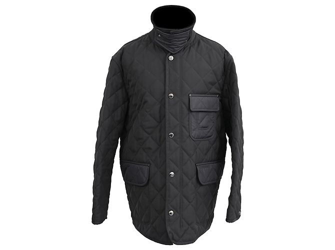 Burberry Alston Diamond Quilted Field Jacket in Black Polyester