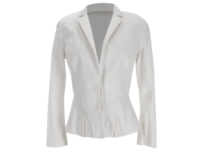 Blazer Peplum Alexander Mcqueen em algodão branco Cru