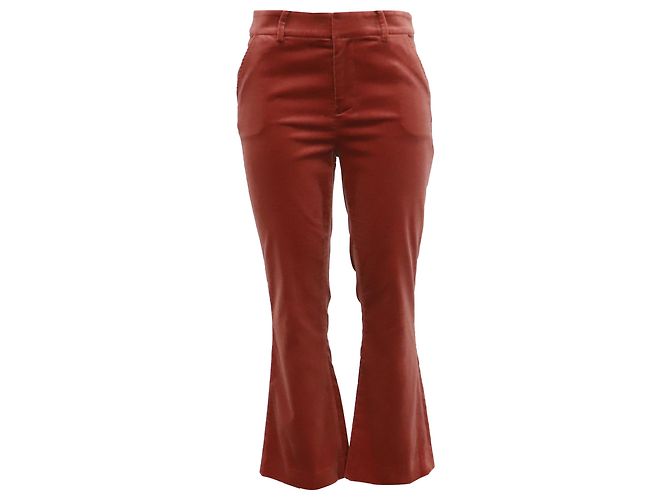 Autre Marque Calças Flare Frame em algodão laranja ferrugem