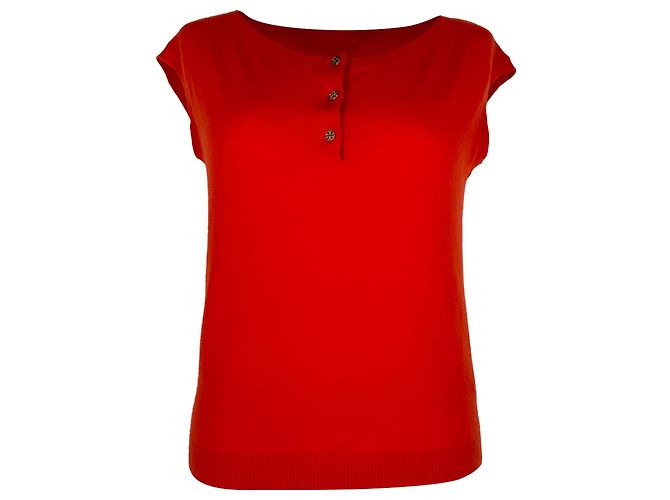 Tory Burch ärmelloses Stricktop aus rotem Kaschmir