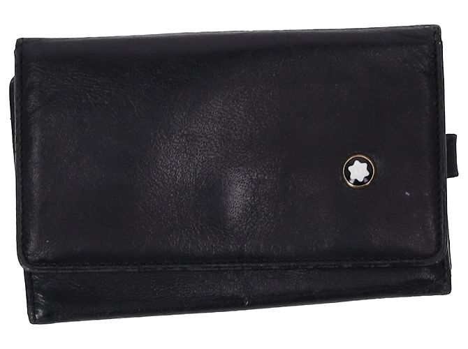 Portachiavi Montblanc in pelle nera Nero