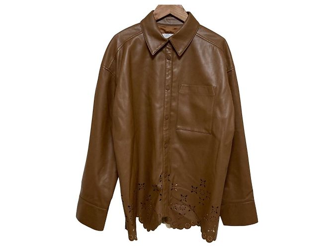 Autre Marque LE CIEL BLEU Cutwork Scallop Eco Leather Jacket
