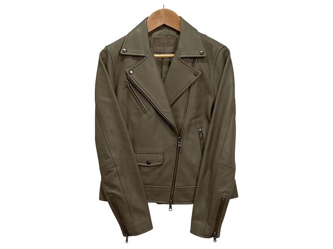Autre Marque green label relaxing Lamb Leather Double Riders Jacket