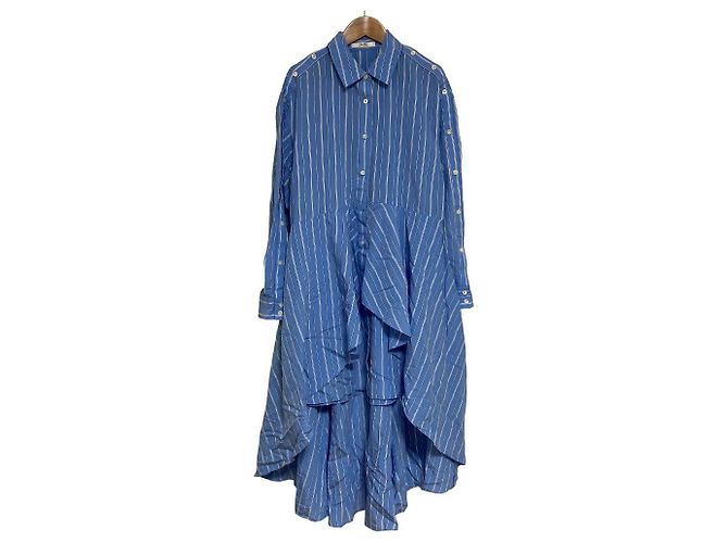 Autre Marque Snidel Fish Tail Stripe Kleid Blau