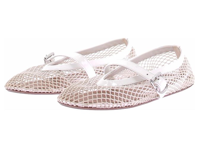 Alaïa Sapatilhas de malha creme