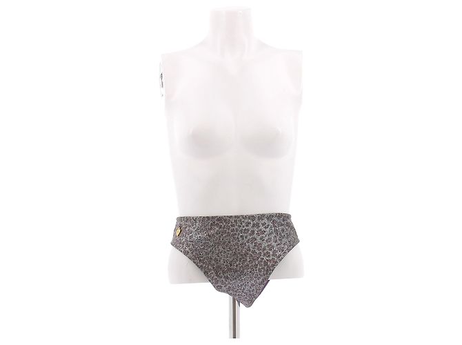 Autre Marque Slip bikini viola e argento