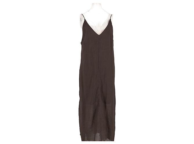 Autre Marque Vestido de algodón marrón con escote en V COTEMP Castaño