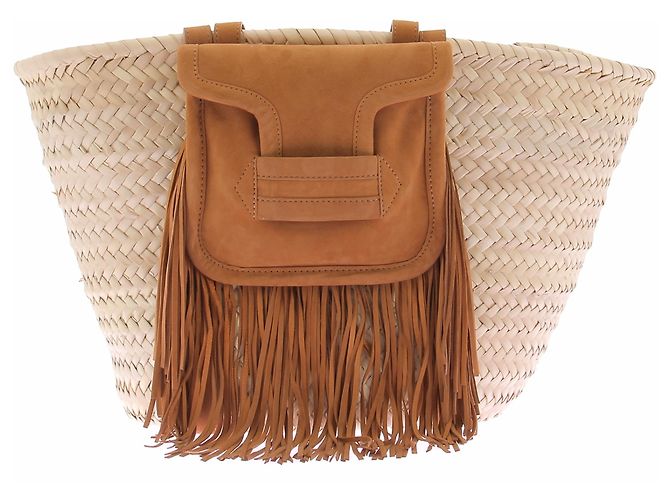 Pierre Hardy Borsa in vimini con frange Beige