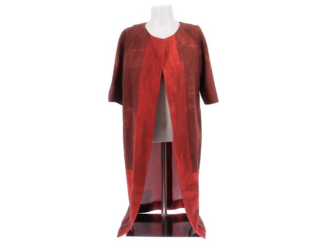 Giacca Vera Wang Rossa Ombré in Cotone Rosso