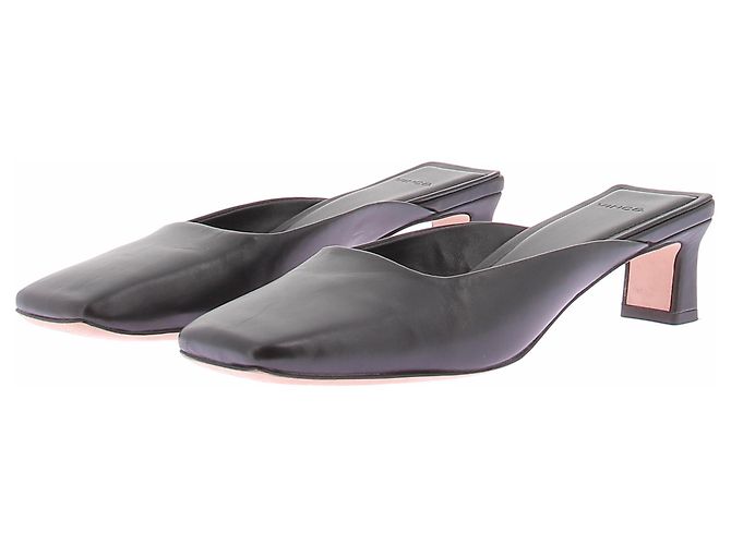 Vince Leder Mules Schwarz