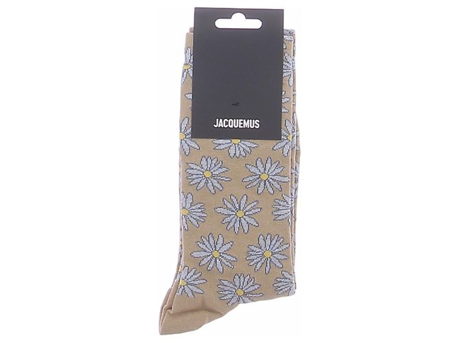 Jacquemus Calcetines de algodón con flores beige