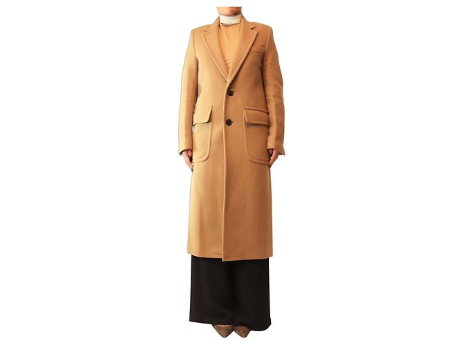 Ami Paris Abrigo midi de fieltro tan Castaño