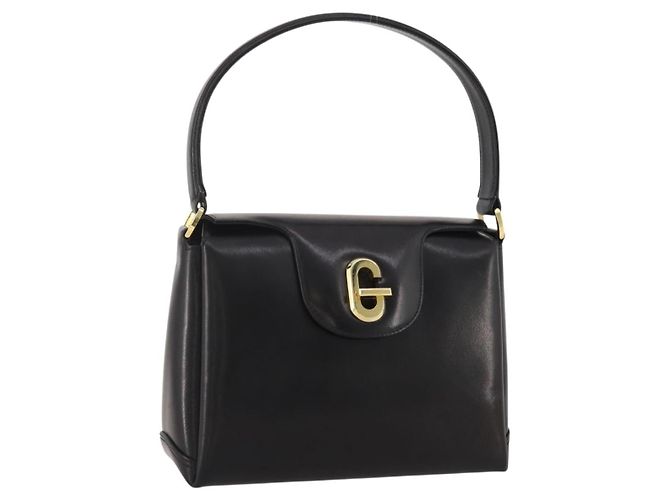 GUCCI Handtasche Leder Schwarz Gold