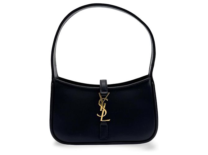 Autre Marque Saint Laurent Le 5 a 7 Hobo Leather Mini Negro