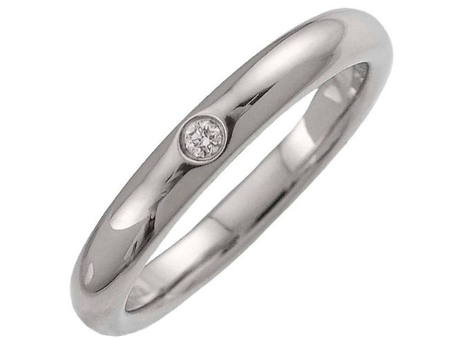 Autre Marque Tiffany & Co. Platinum Stacking Band Ring with Diamond