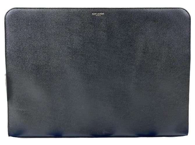 Autre Marque Saint Laurent Clutch aus schwarzem Leder