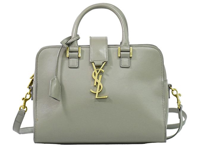 Autre Marque Saint Laurent Monogram Cabas Leather Medium Brown