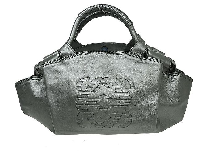 Bolsa de couro Loewe Anagram Logo Nappa Aire Marrom