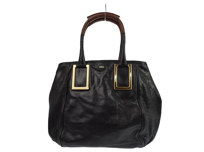 Chloé Ethel Leder Handtasche Schwarz