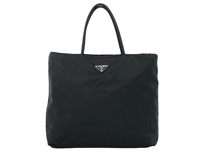 Sac Tote zippé Prada Tessuto medium Noir