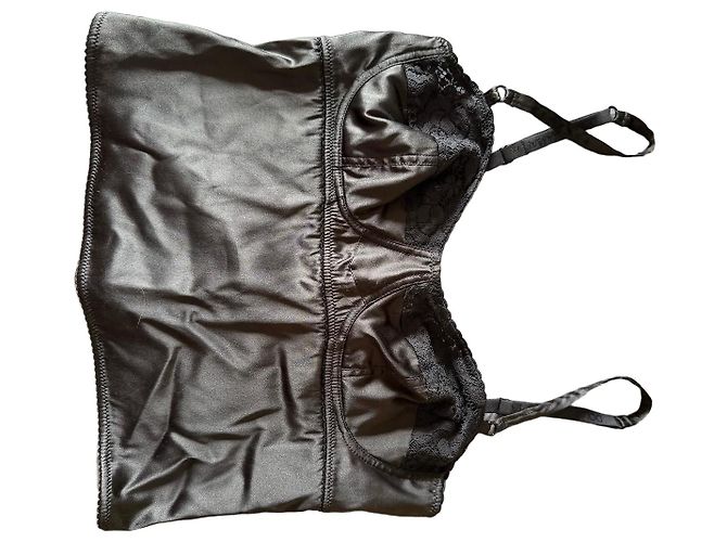 Corsetto in raso e pizzo nero Dolce & Gabbana