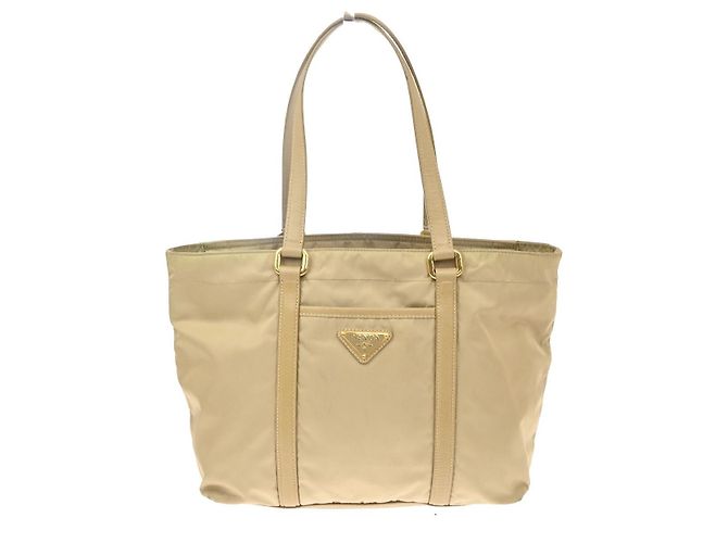 Prada Re-Edition 1978 Pocket Re-Nylon mit Saffiano-Leder Medium Beige