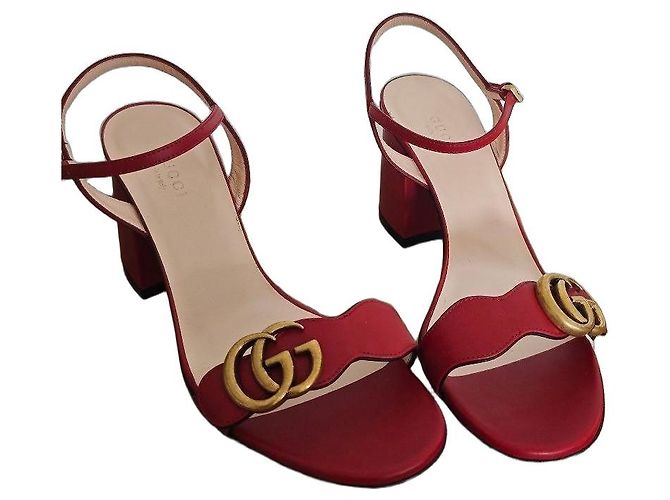 Sandali Gucci in pelle rossa Rosso