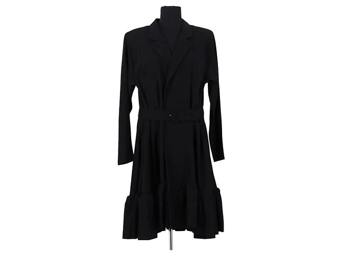 Yohji Yamamoto Wollkleid Schwarz