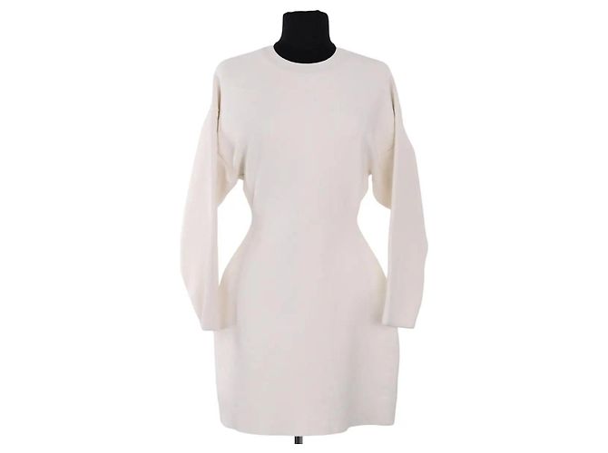 Autre Marque Vestido de viscose bege WARDROBE.NYC