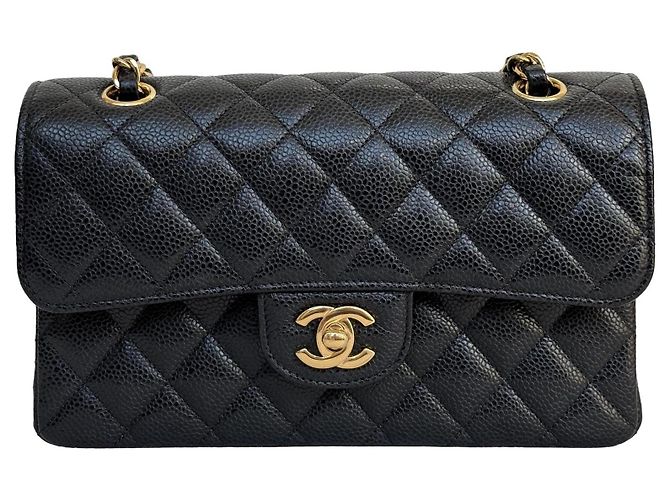 Timeless Chanel Classic Double Flap Small Couro Caviar Preto