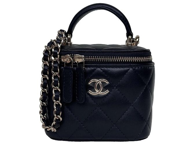 Chanel Mini Vanity Sac à Main Cuir Matelassé Noir