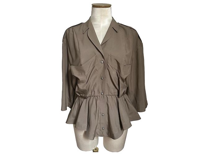 Thierry Mugler beige silk blouse/jacket