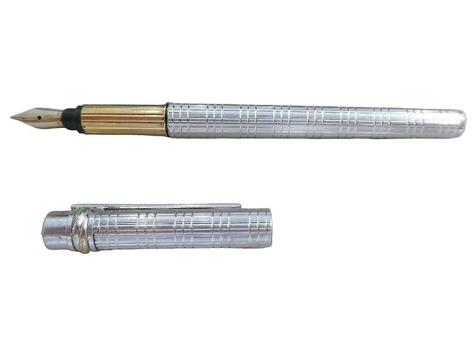 Cartier Füllfederhalter Versilbert mit Goldfeder