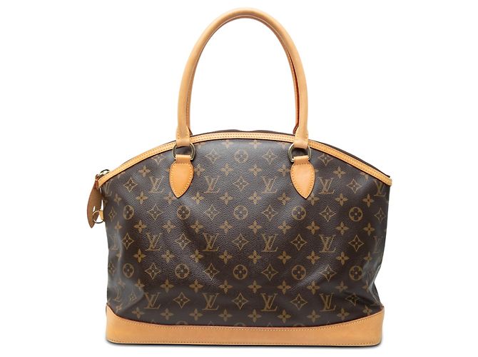Sac à main horizontal Louis Vuitton Monogram Lockit marron