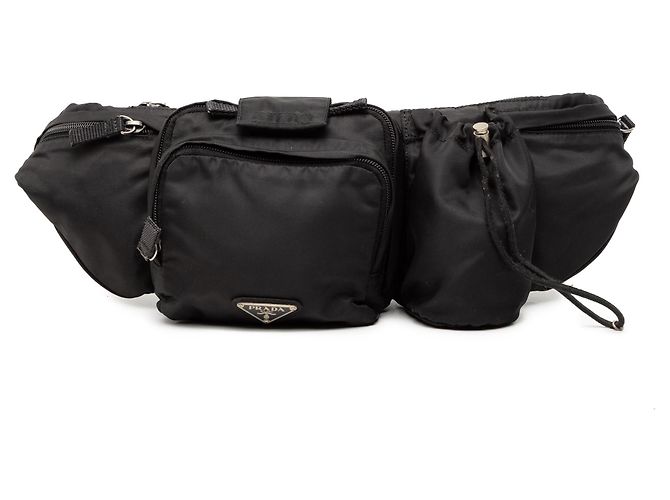 Bolso cinturón Prada Tessuto multi-bolsillos negro